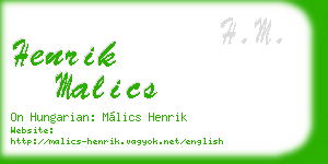 henrik malics business card